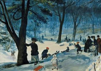 XAC06 - Central Park in Winter Greeting Card (Glackens)