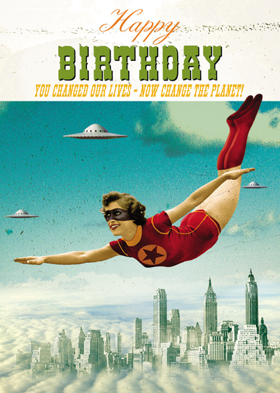BC222 - Happy Birthday - Superhero Greeting Card by Max Hernn