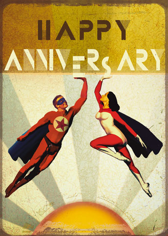 DH39 - Happy Anniversary - Superheroes Card by Max Hernn DH39 - Happy Anniversary - Superheroes Card by Max Hernn