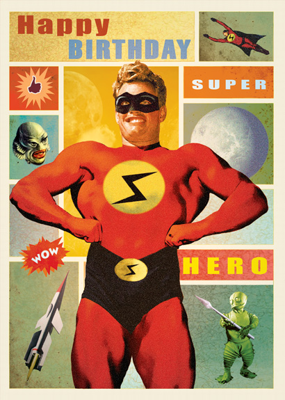 LG01 - Happy Birthday Superhero Greeting Card by Max Hernn LG01 - Happy Birthday Superhero Greeting Card by Max Hernn