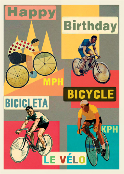LG05 - Happy Birthday - Tour de Bicycle Greeting Card