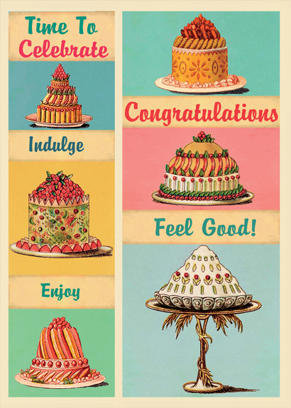 LG09 - Congratulations - Cake Indulgence Greeting Card LG09 - Congratulations - Cake Indulgence Greeting Card