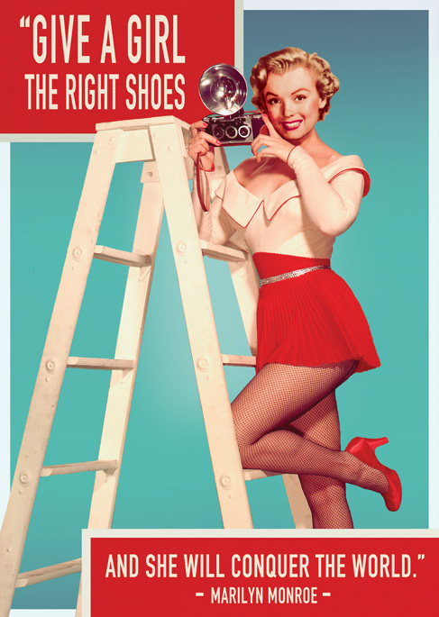 MQ01 - The Right Shoes - Marilyn Monroe Quote Greeting Card MQ01 - The Right Shoes - Marilyn Monroe Quote Greeting Card