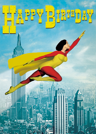 BC147 - Happy Birthday Superhero Greeting Card by Max Hernn