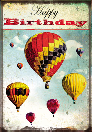 Happy Birthday Hot Air Balloon Postcard by Max Hernn Happy Birthday Hot Air Balloon Postcard by Max Hernn