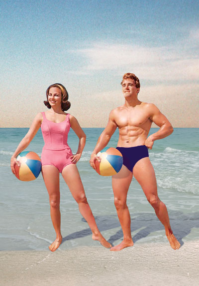 Beach Couple Postcard by Max Hernn Beach Couple Postcard by Max Hernn