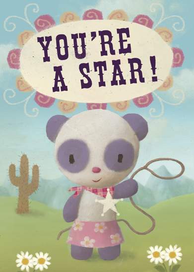 You're A Star - Panda Greeting Card by Stephen Mackey - Click Image to Close