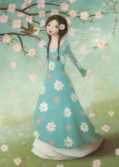 PO107 - Green Dress Fairy Greeting Card by Stephen Mackey PO107 - Green Dress Fairy Greeting Card by Stephen Mackey