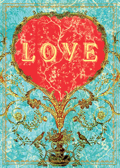 TRES015 - Love - Red Heart Greeting Card by Mimi