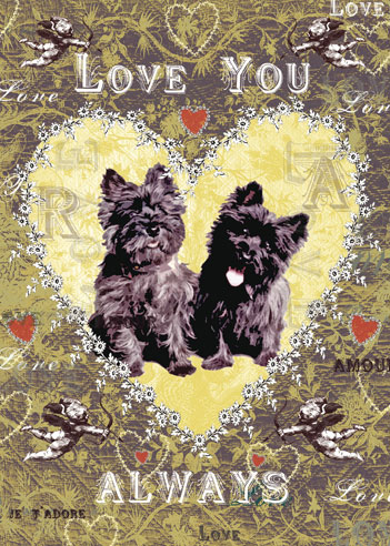 TRES021 - Love You Always - Terriers Greeting Card by Mimi