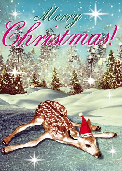 Merry Christmas Deer Christmas Postcard by Max Hernn Merry Christmas Deer Christmas Postcard by Max Hernn