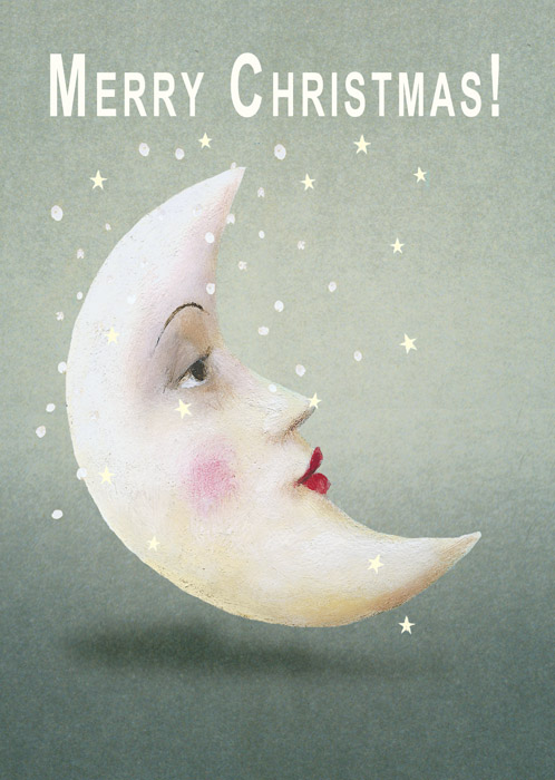 Crescent Moon - Single Christmas Greeting Card by Max Hernn - Click Image to Close