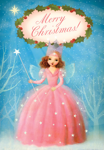 Merry Christmas Pink Fairy Postcard by Stephen Mackey Merry Christmas Pink Fairy Postcard by Stephen Mackey