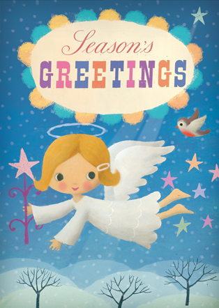 White Fairy Pack of 5 Christmas Greeting Cards by Stephen Mackey