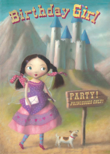 PO79 - Birthday Girl - Castle Party Card by Stephen Mackey